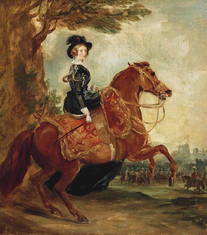 Francis Grant Portrait of Queen Victoria on horseback oil painting picture